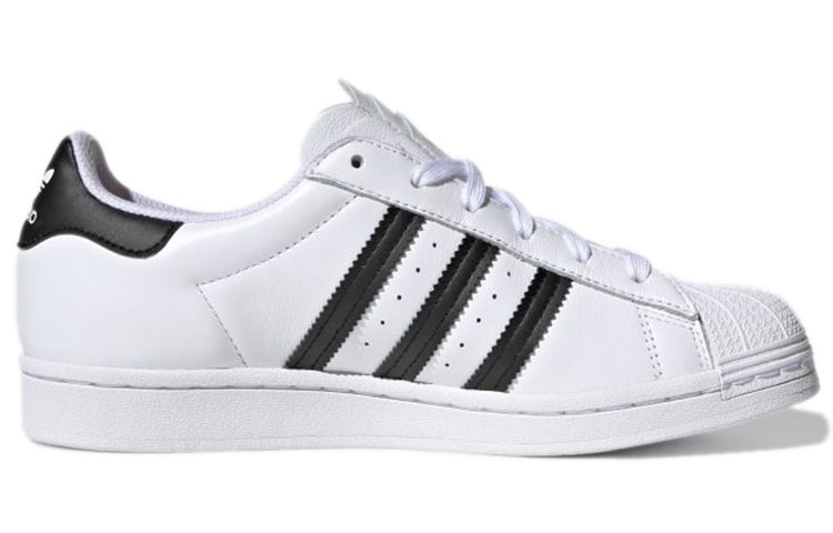 Adidas superstar black stripe white best sale