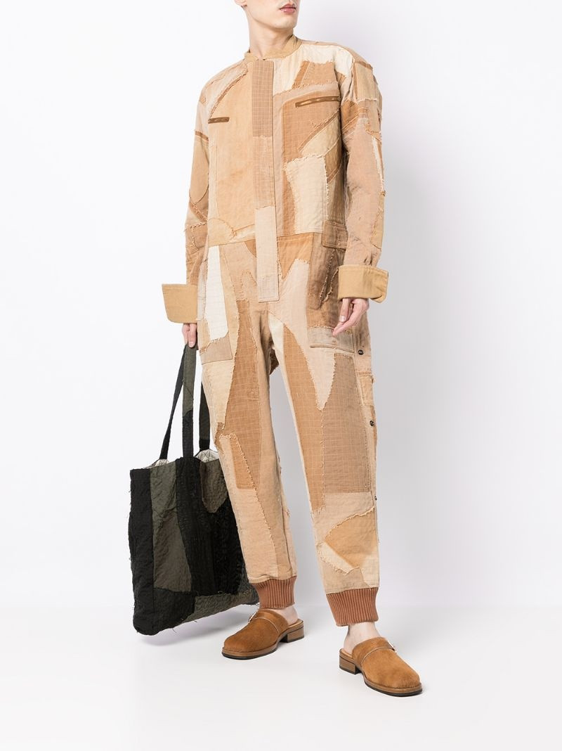 Greg Lauren patchwork-effect jumpsuit outlook