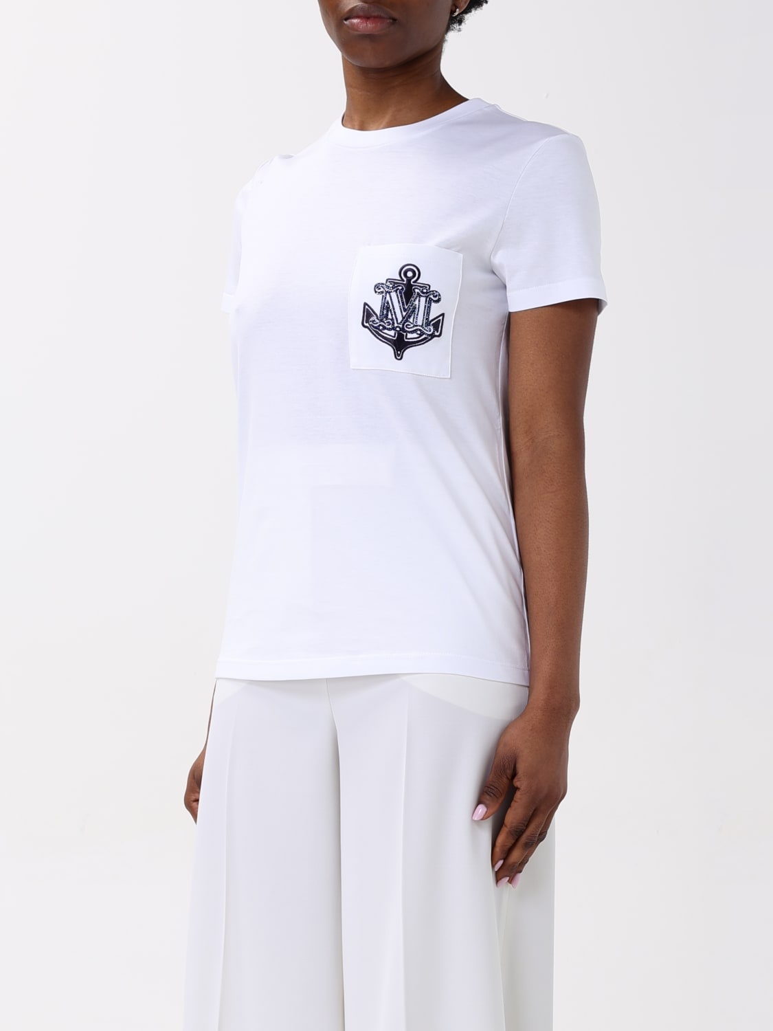 Max Mara cotton t-shirt with logo - 4