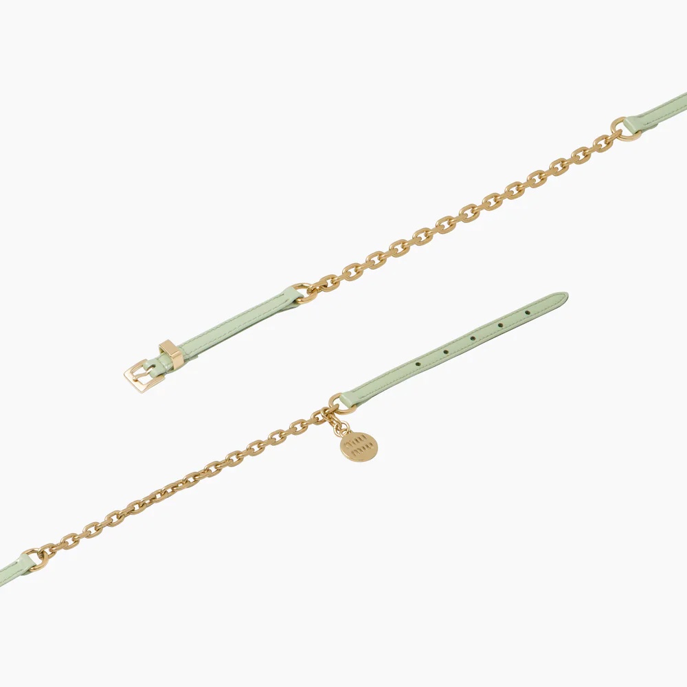 Leather belt with chain - 4