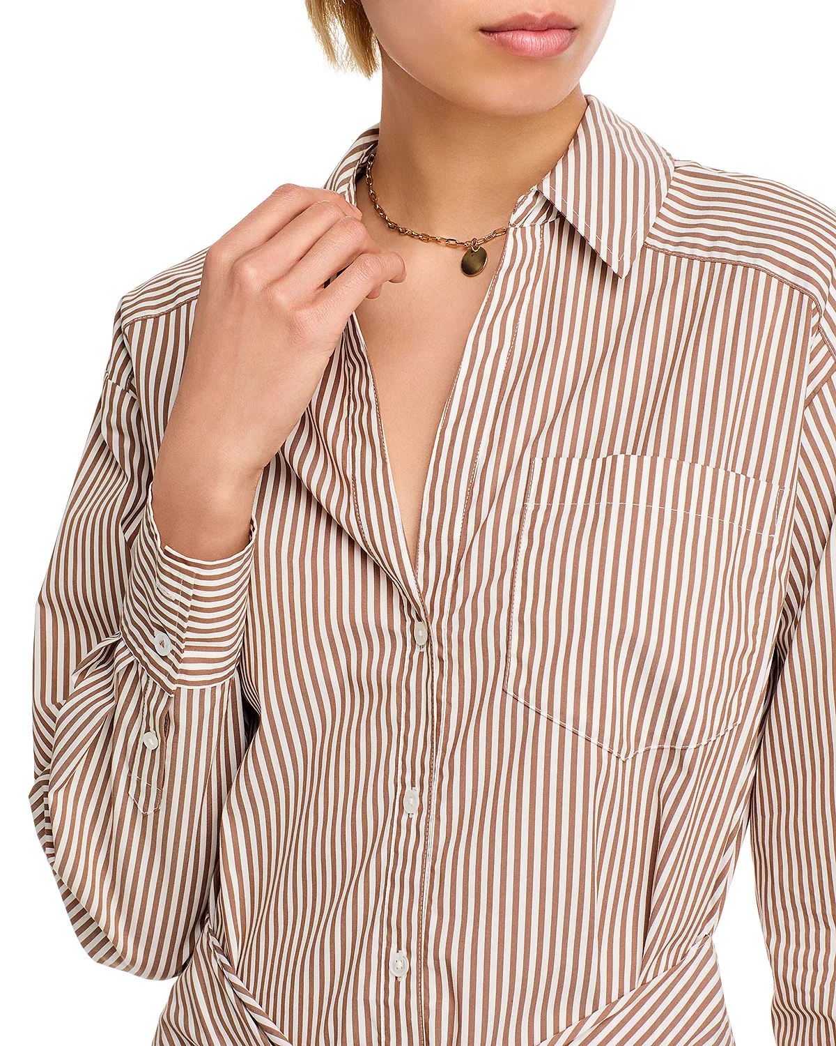 Roanoke Striped Tie Waist Shirt Dress - 2