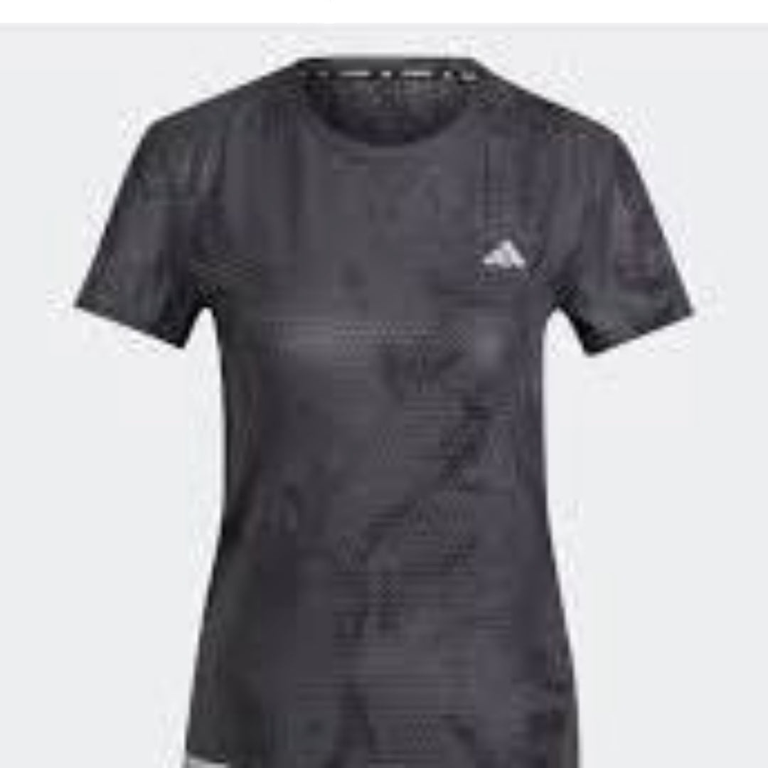 (WMNS) adidas Ultimate Allover Print Running T-Shirt Asia Sizing 'Black' IN0630 - 1