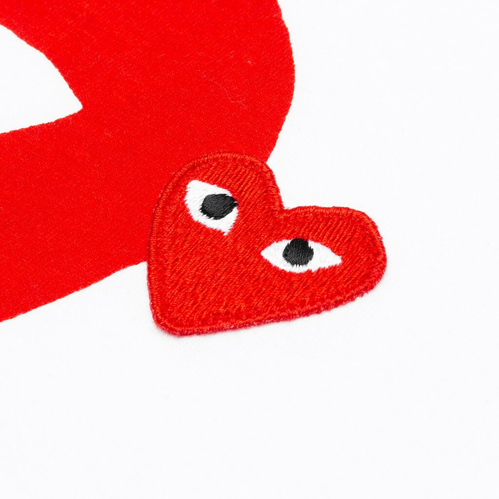 COMME DES GARCONS PLAY BLUE EYES RED HEART T-SHIRT - WHITE - 5