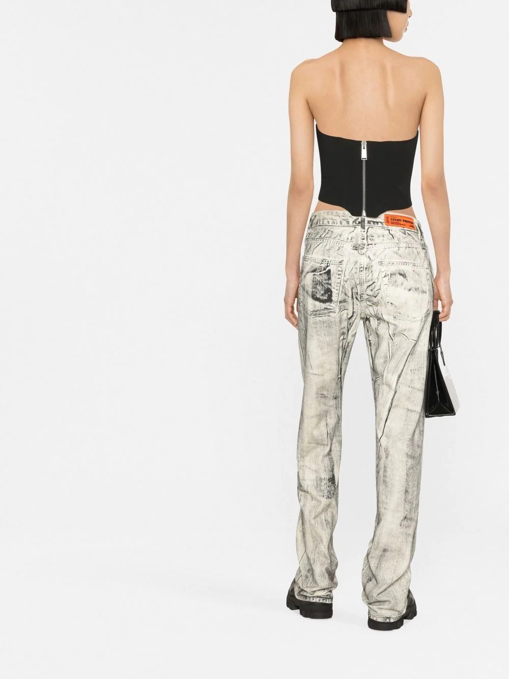 overdyed spray jeans - 3