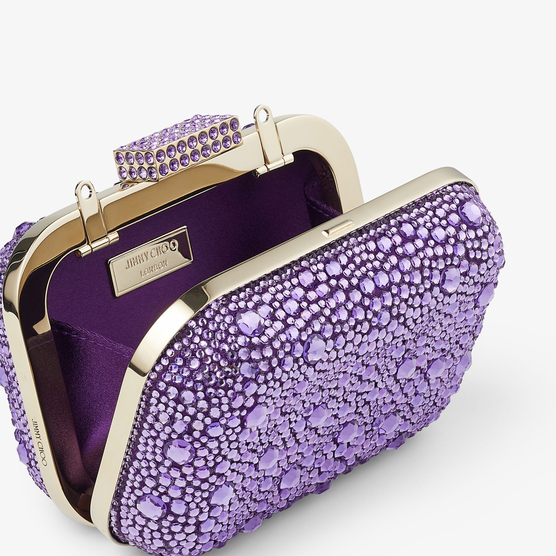 Micro Cloud
Cassis Satin Mini Bag with Hotfix Crystals - 6