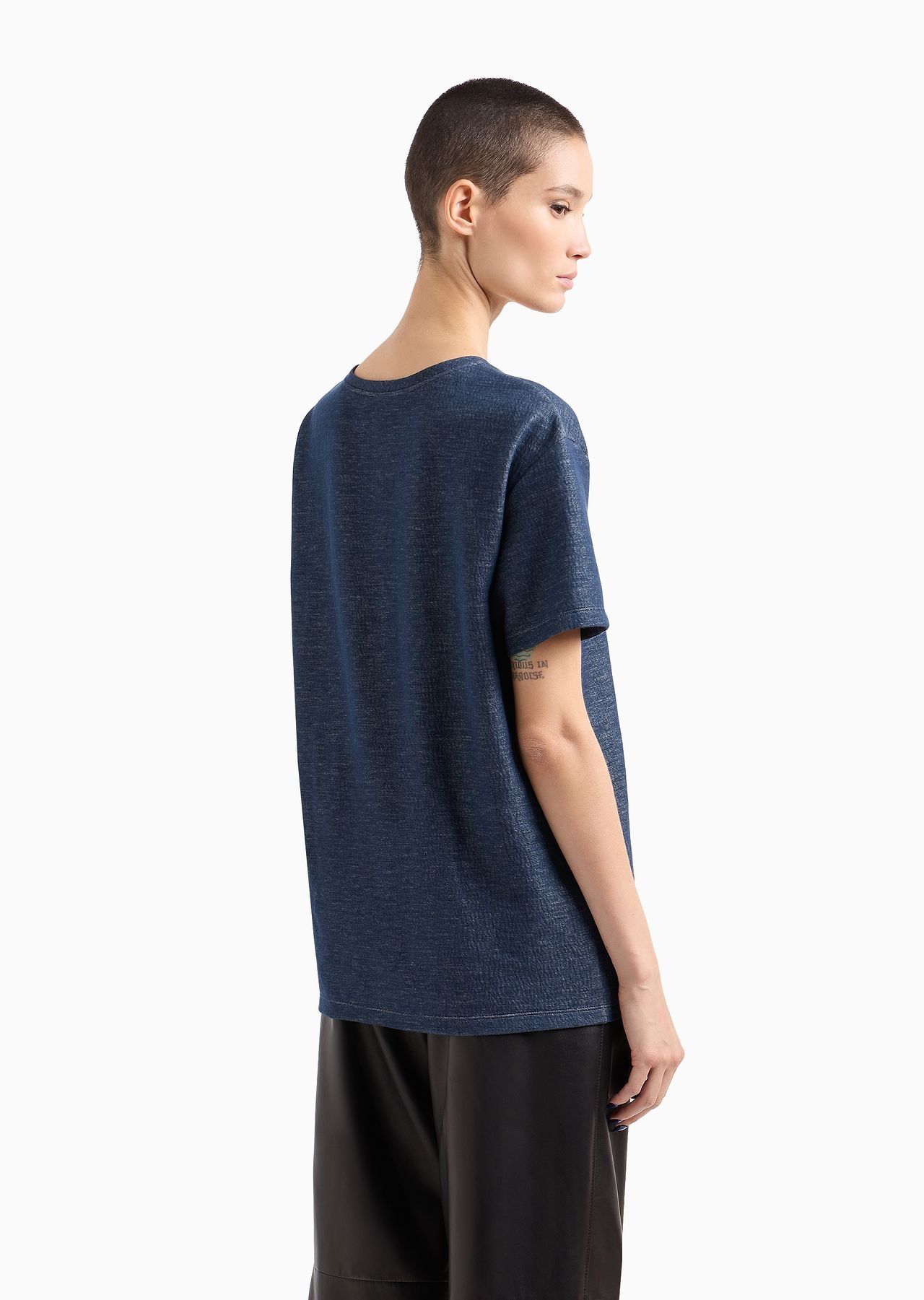 Denim Collection oversized T-shirt in cotton double jersey - 3