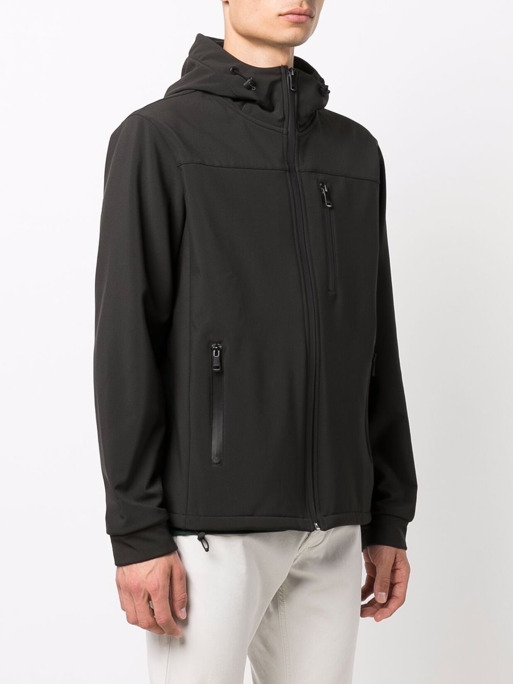 stretch-design hooded zip-up jacket - 3