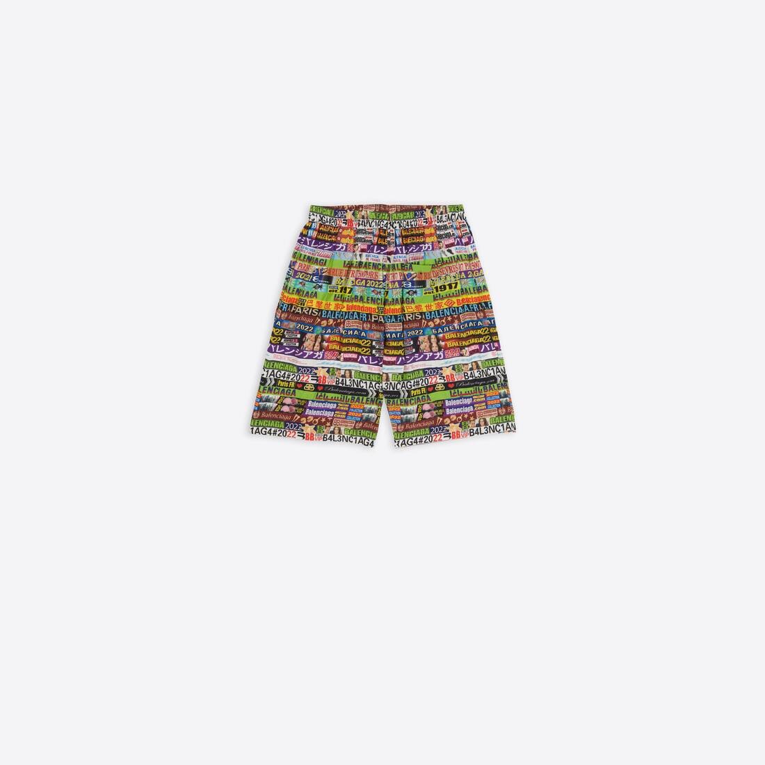 Men's Ad Banners Pyjama Shorts in Multicolored - 2