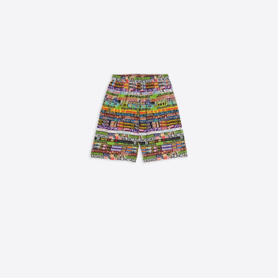 BALENCIAGA Men's Ad Banners Pyjama Shorts in Multicolored outlook