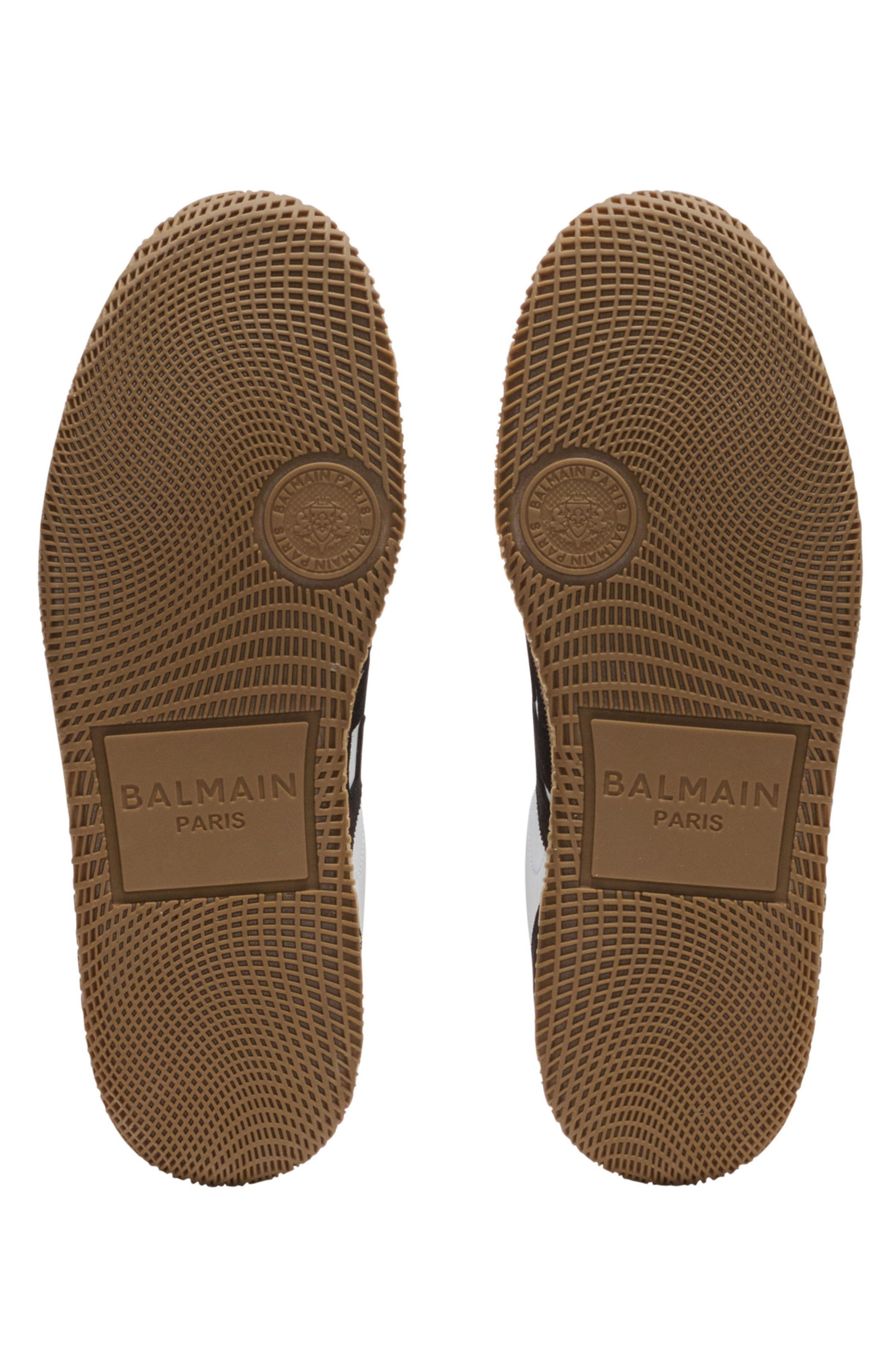 Balmain Swan trainers in calfskin and suede in Black at Nordstrom - 5