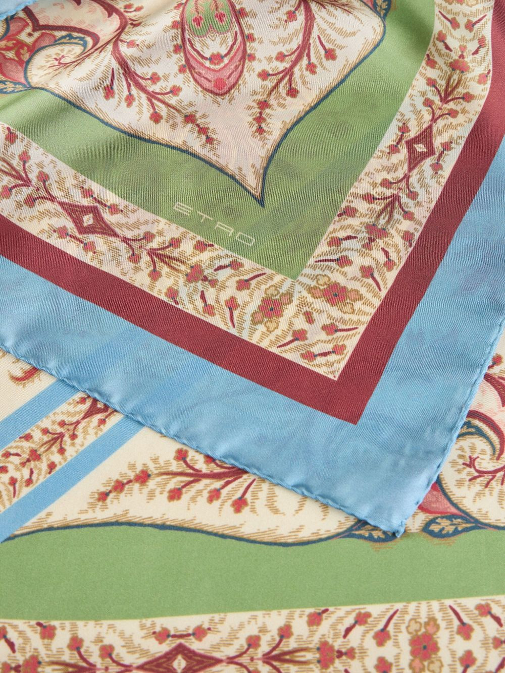 paisley-print silk scarf - 2