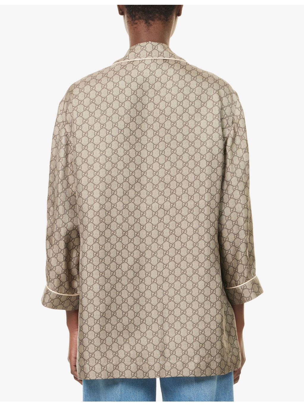 GG Monogram Print Silk Shirt - 4