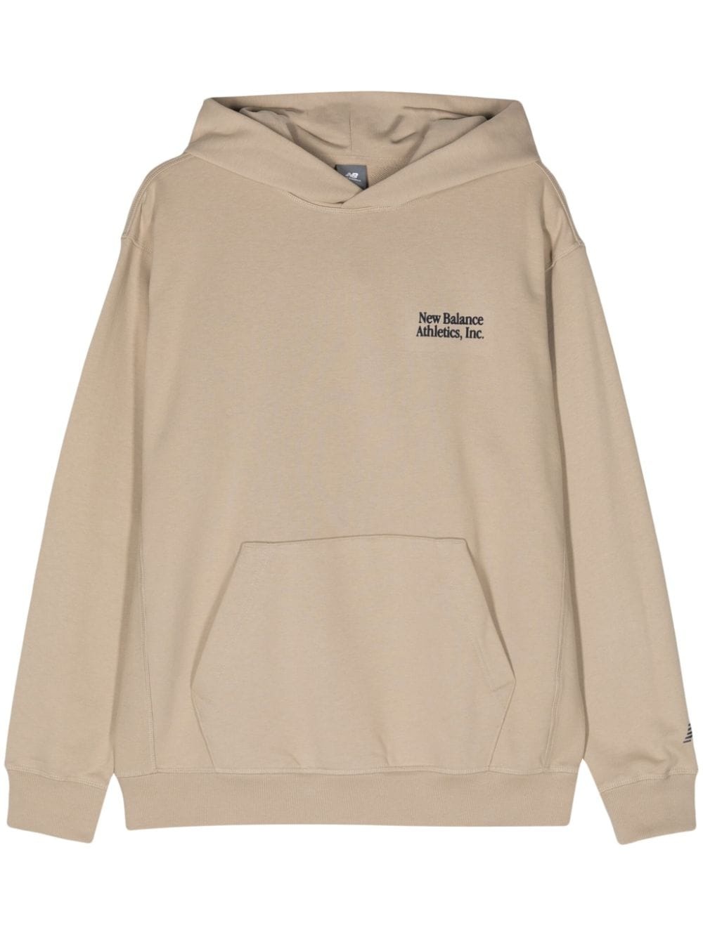 logo-flocked cotton hoodie - 1