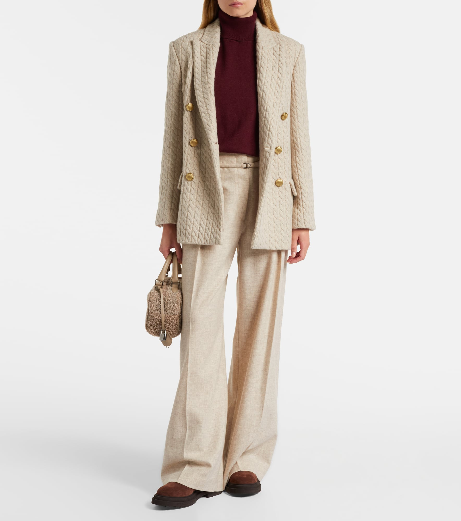 Monili cable-knit cashmere blazer - 2