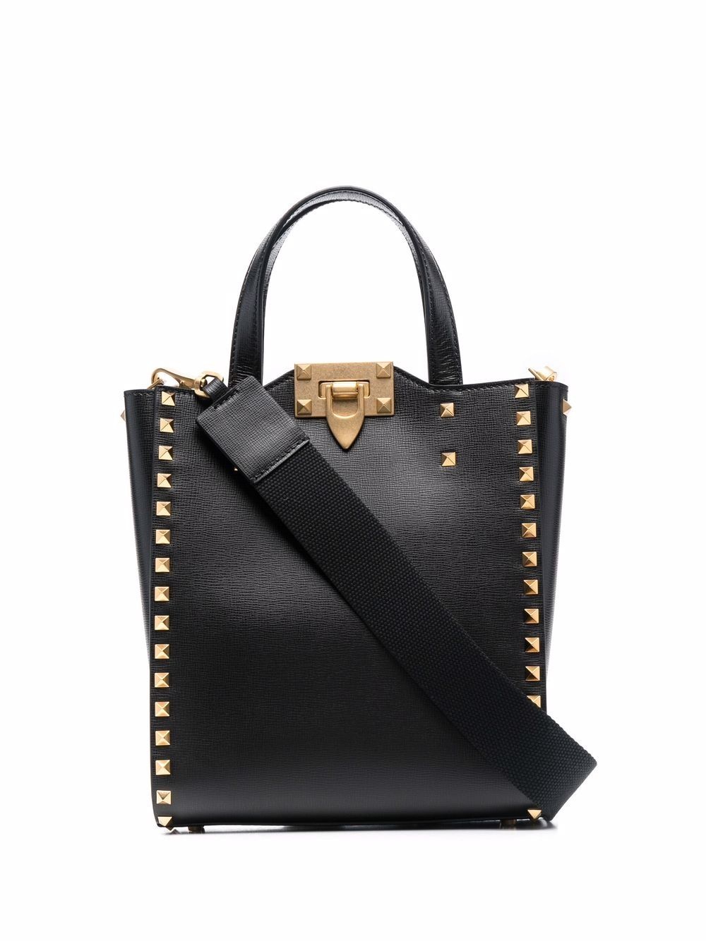 Rockstud leather tote bag - 1