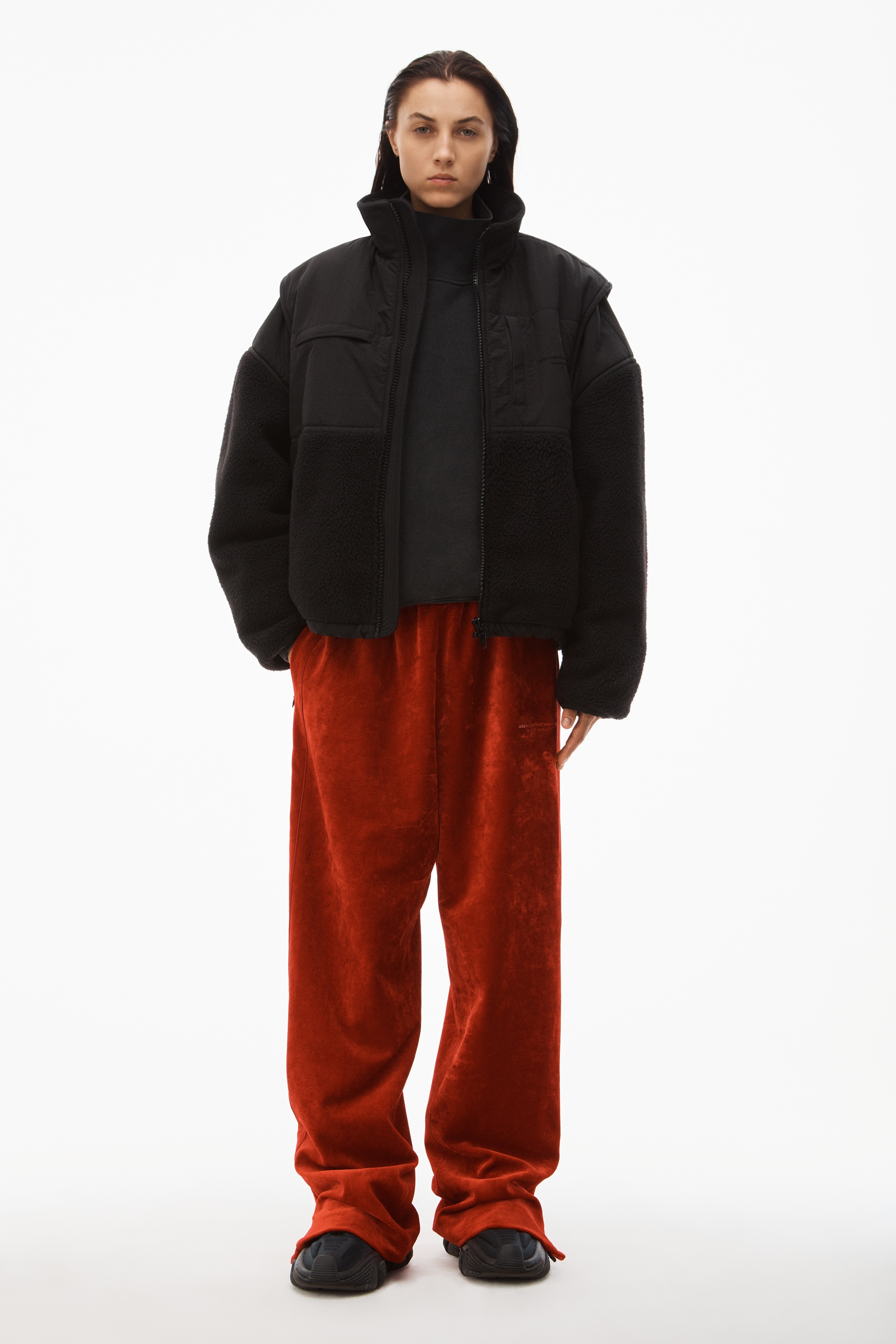 TRACK PANT IN CRUSHED VELOUR - 2