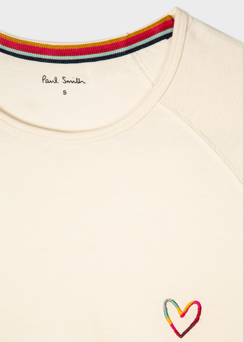 Paul Smith Women's Cream Lounge Jersey 'Swirl Heart' Long-Sleeve Top outlook