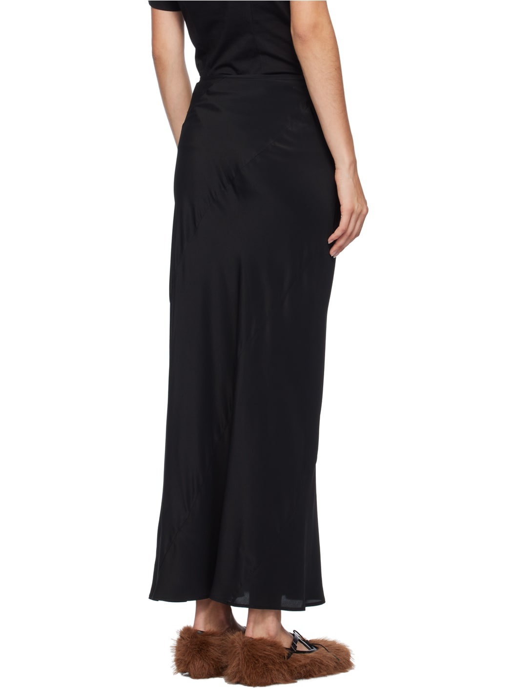 Black Bow Spiral Midi Skirt - 3