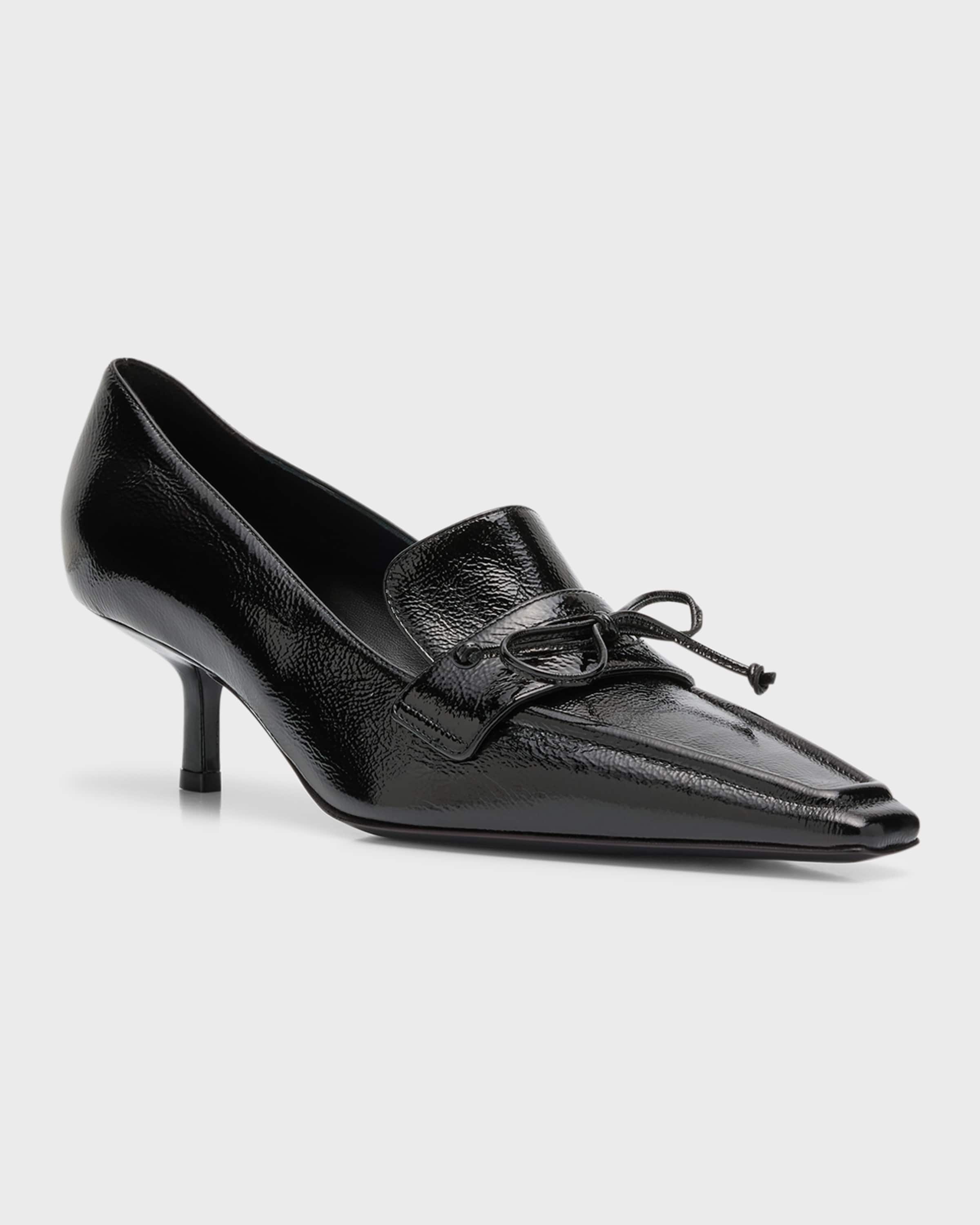 Sovereign Leather Bow Loafer Pumps - 4