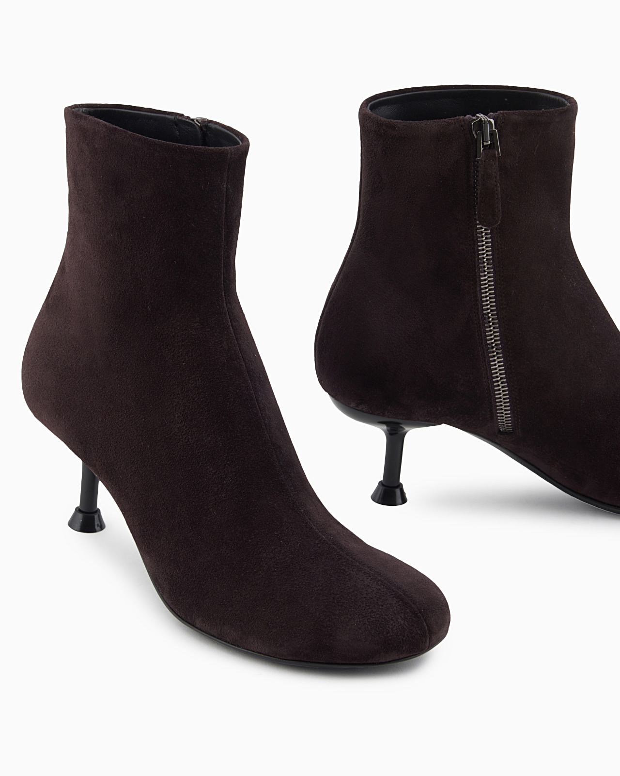 ASV NEW YORK CAPSULE COLLECTION SUEDE ANKLE BOOTS WITH KITTEN HEEL - 4