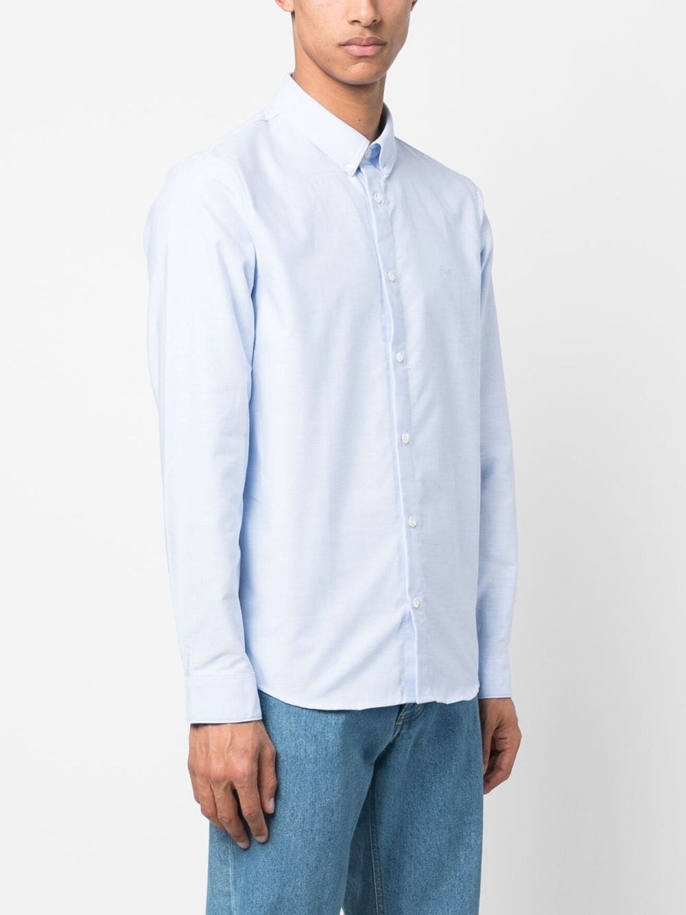 logo-embroidered button-down shirt - 3