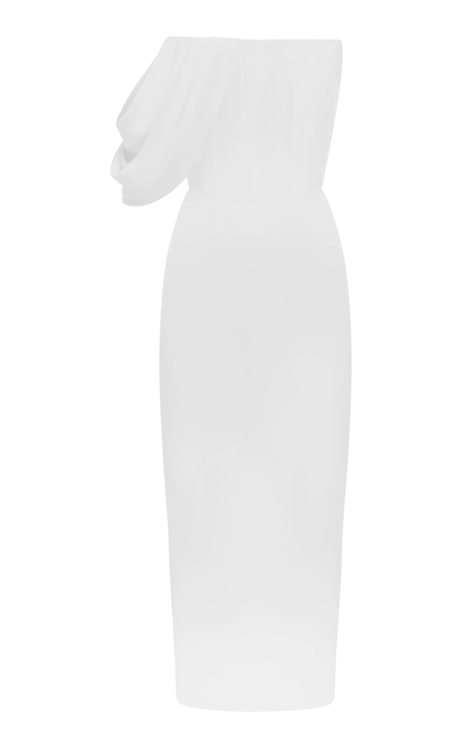 Draped Crepe Corset Midi Dress white - 1