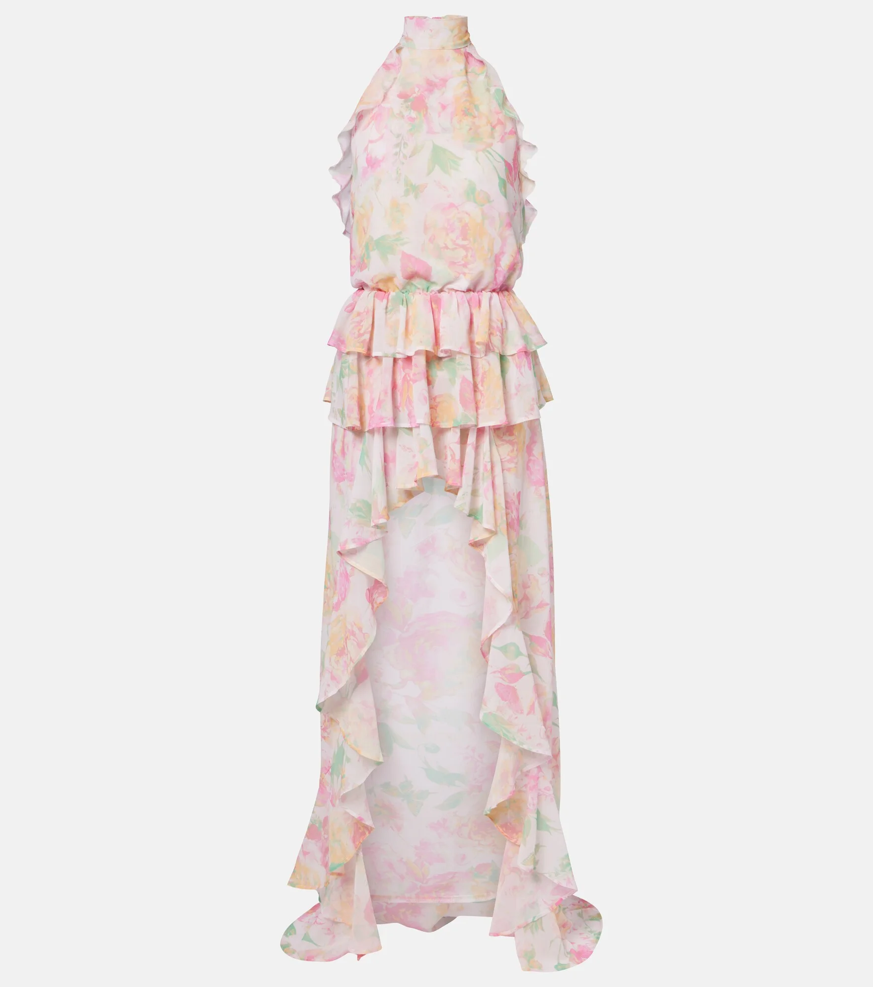 Malena floral ruffled asymmetric maxi dress - 1