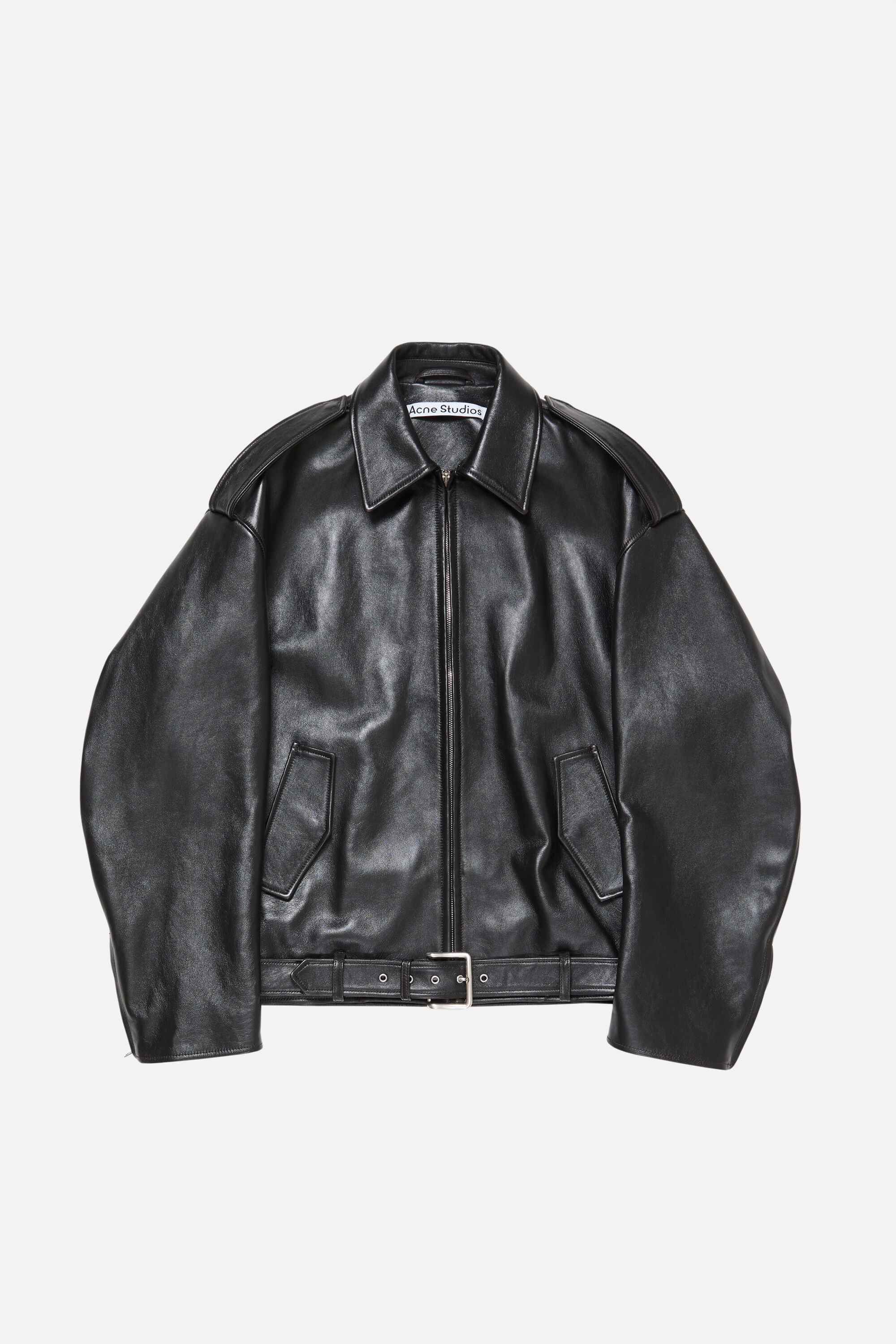 Leather biker jacket - Black - 6