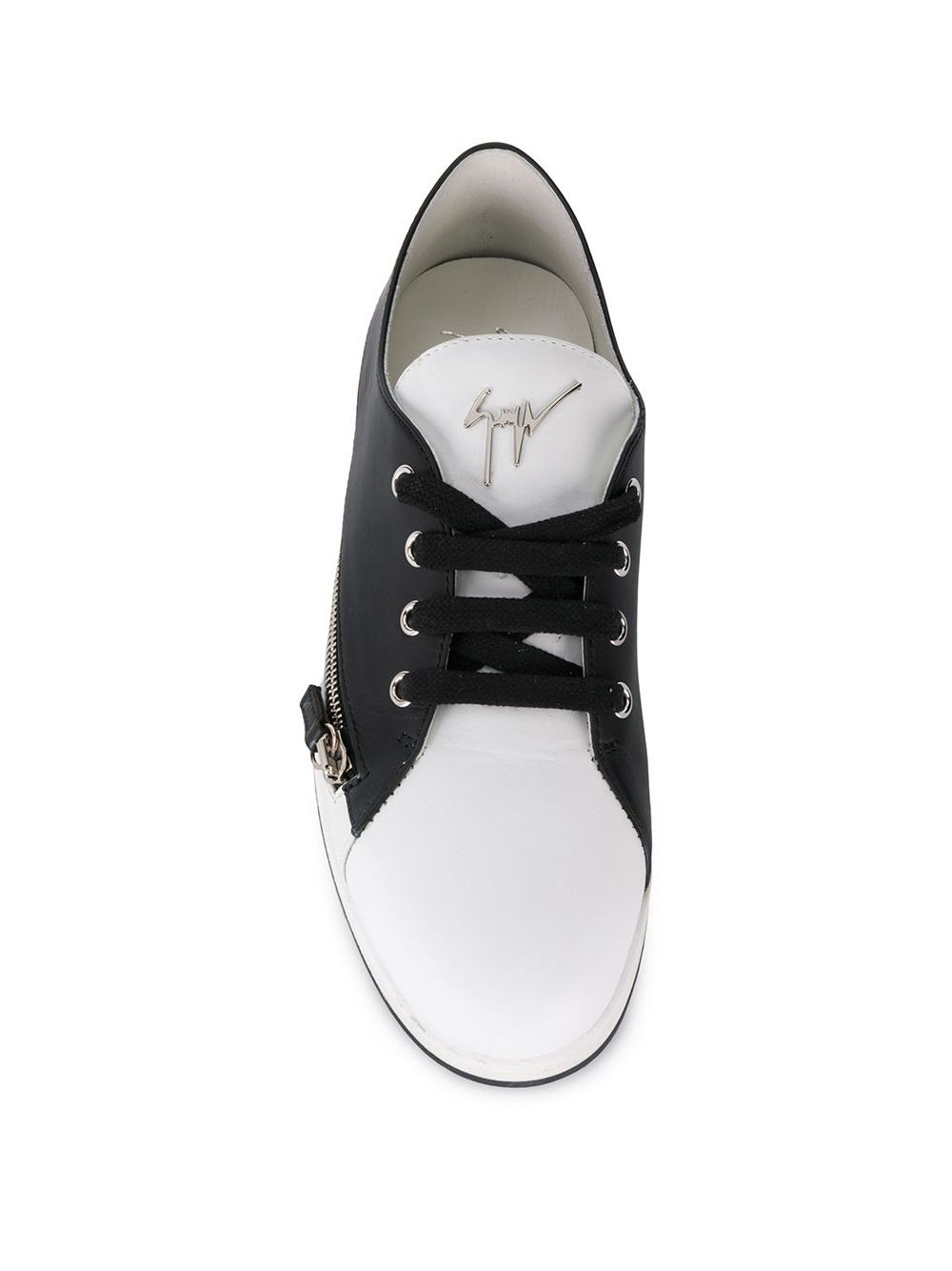 two-tone zipped sneakers - 4