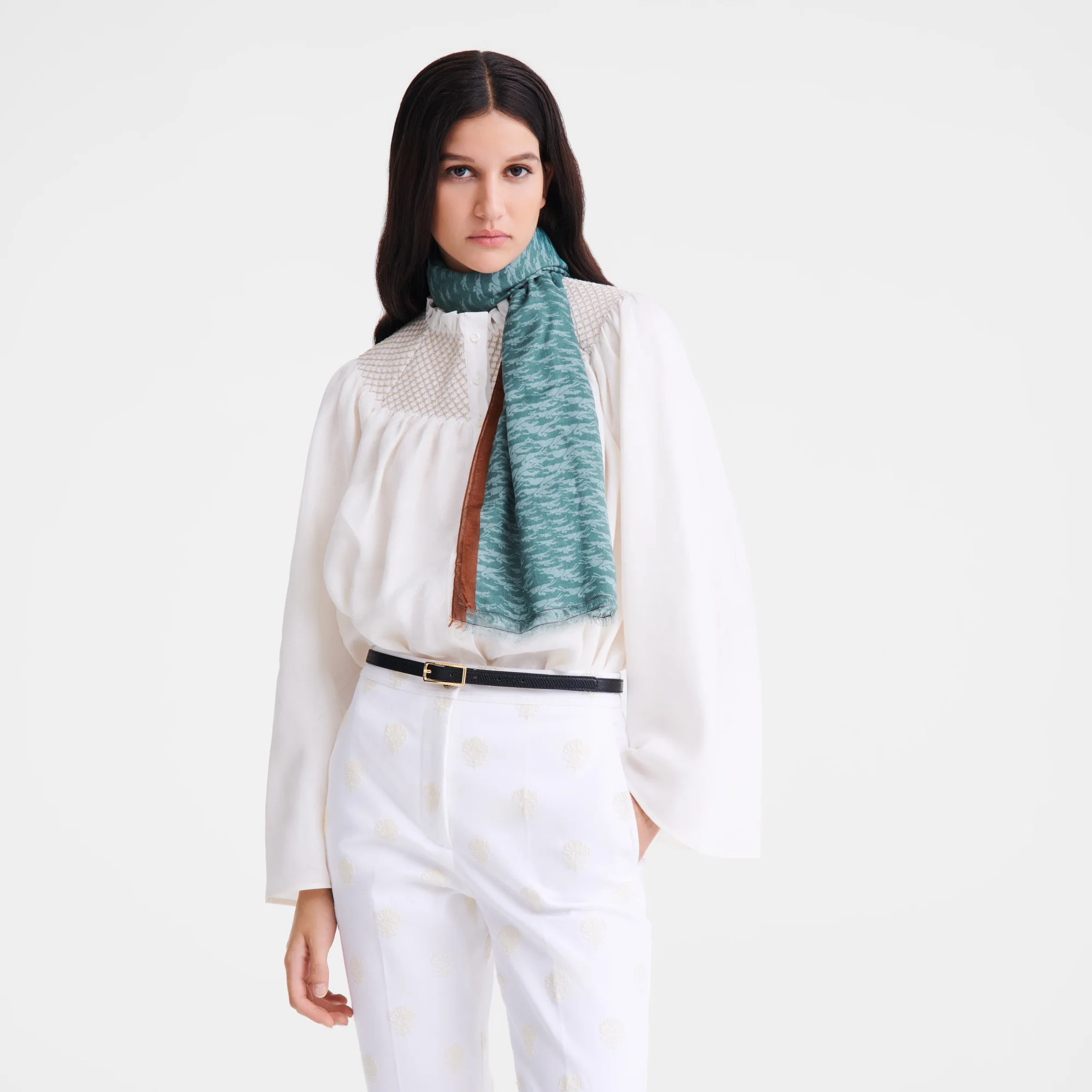 Chevaux Stole Eucalyptus - Horse print - 1