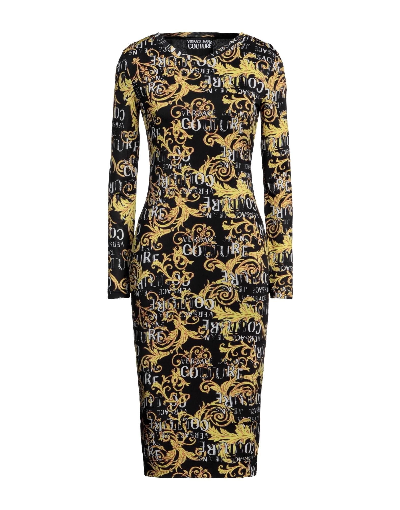 VERSACE JEANS COUTURE Black Women's Midi Dress | yoox