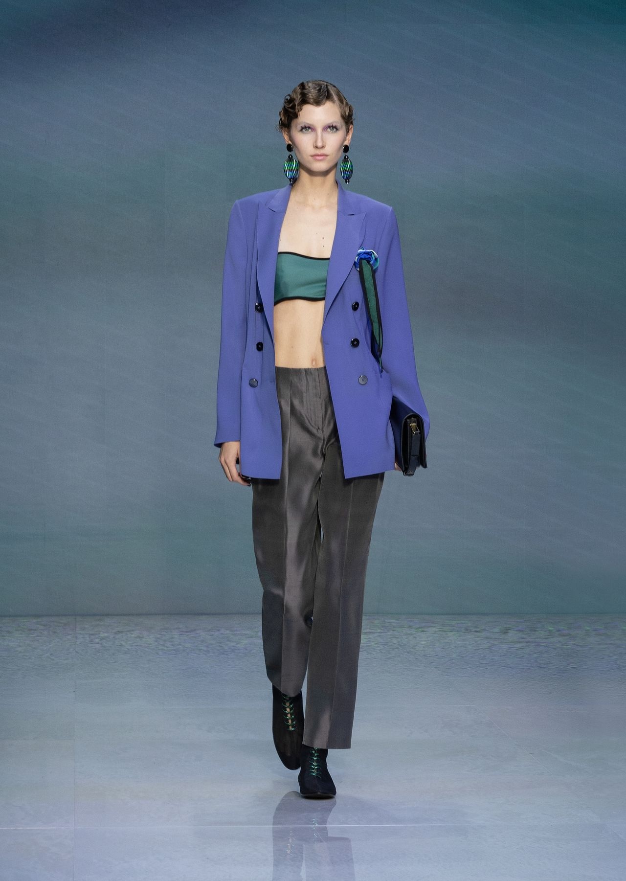Double-breasted jacket in technical cady - 6