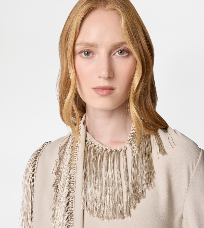WOOL BLEND DRESS - OFF WHITE 6