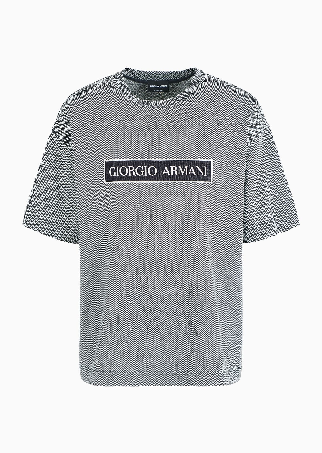 Denim Collection cotton T-shirt with jacquard logo - 1