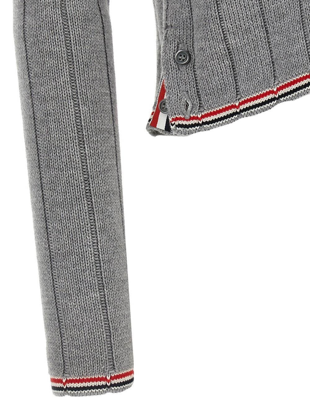 ribbed V-neck cardigan - 3