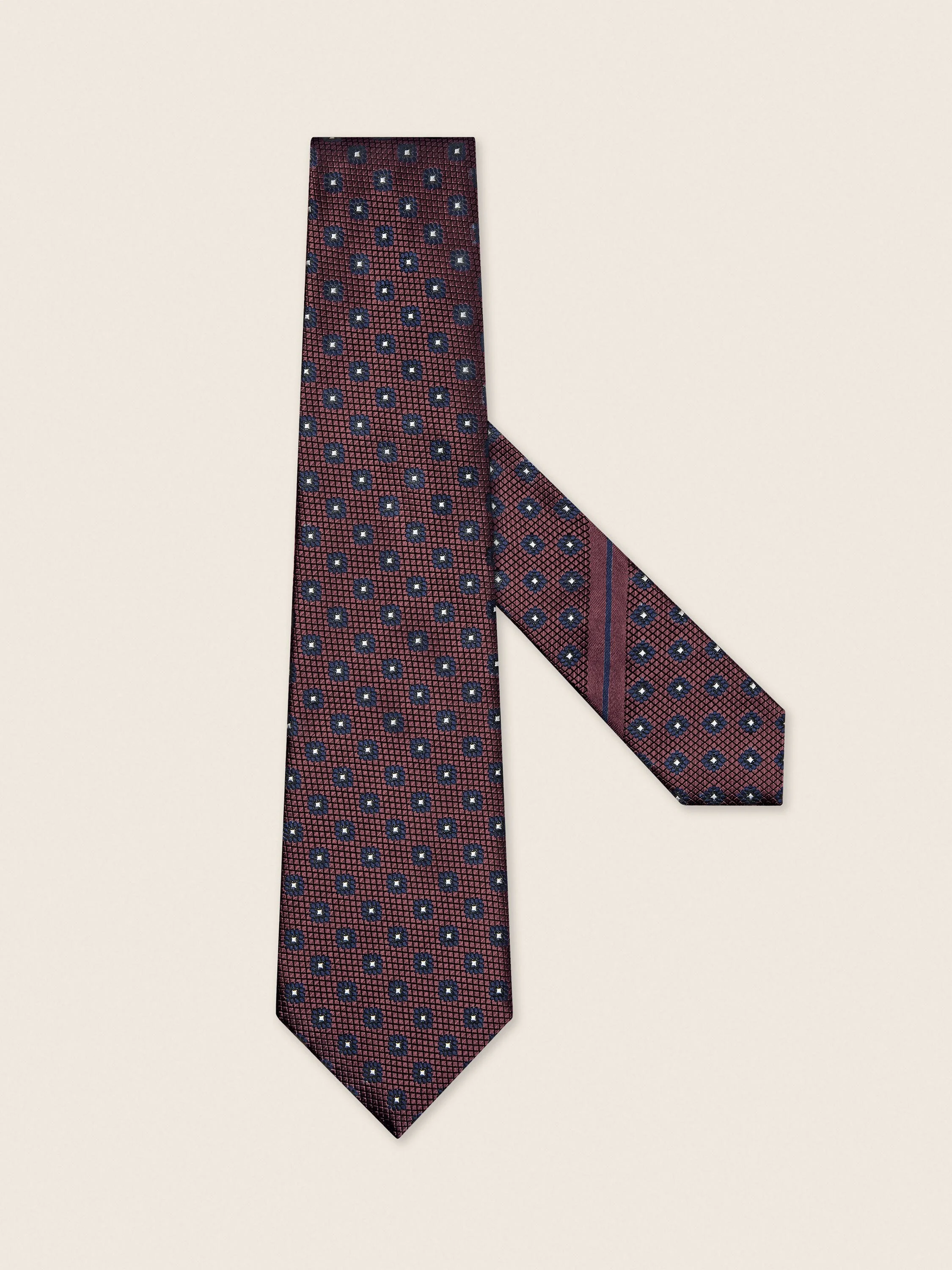 BURGUNDY SILK TIE - 1