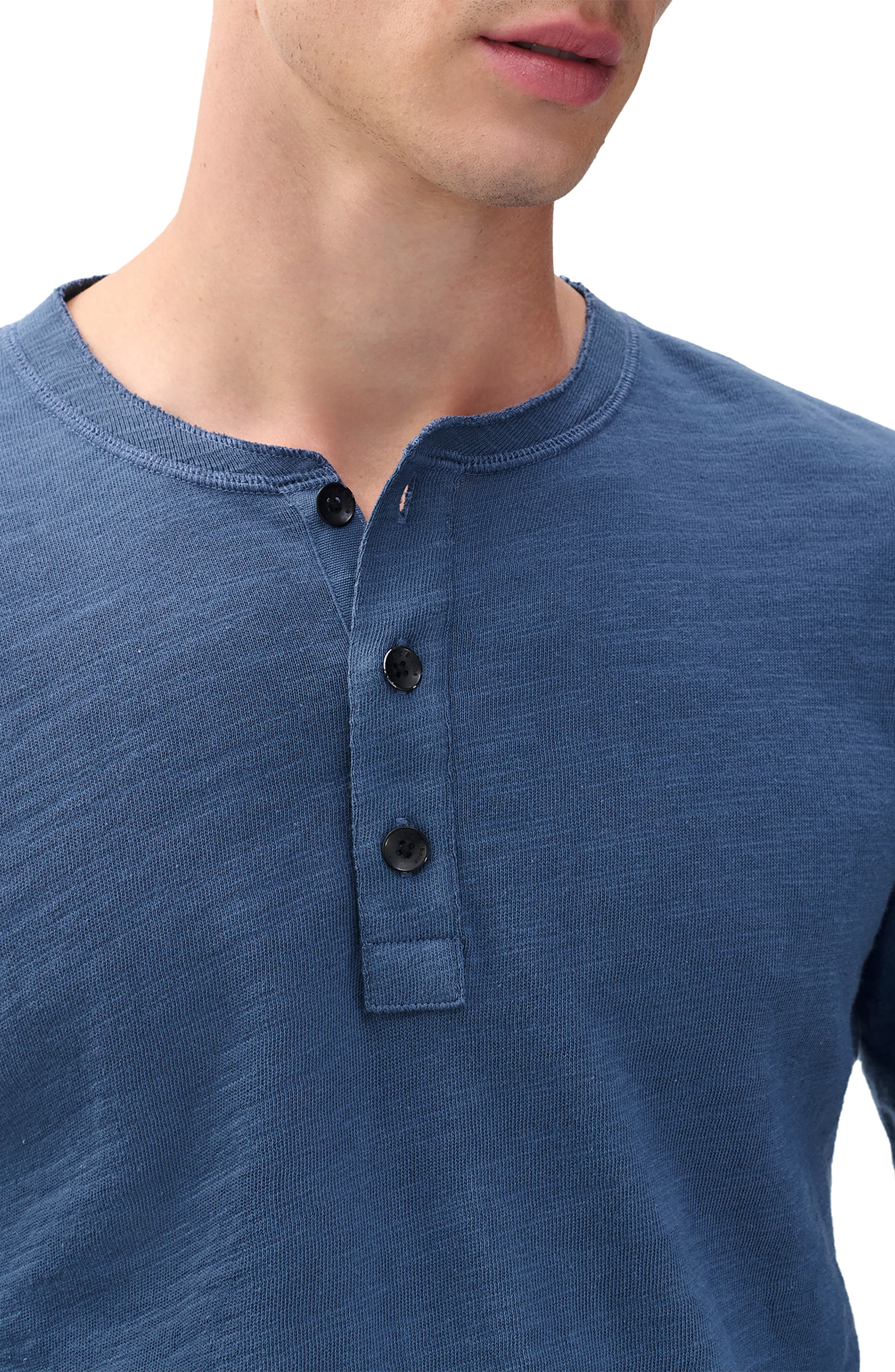 rag & bone Classic Flame Slub Cotton Henley in Blue at Nordstrom - 3