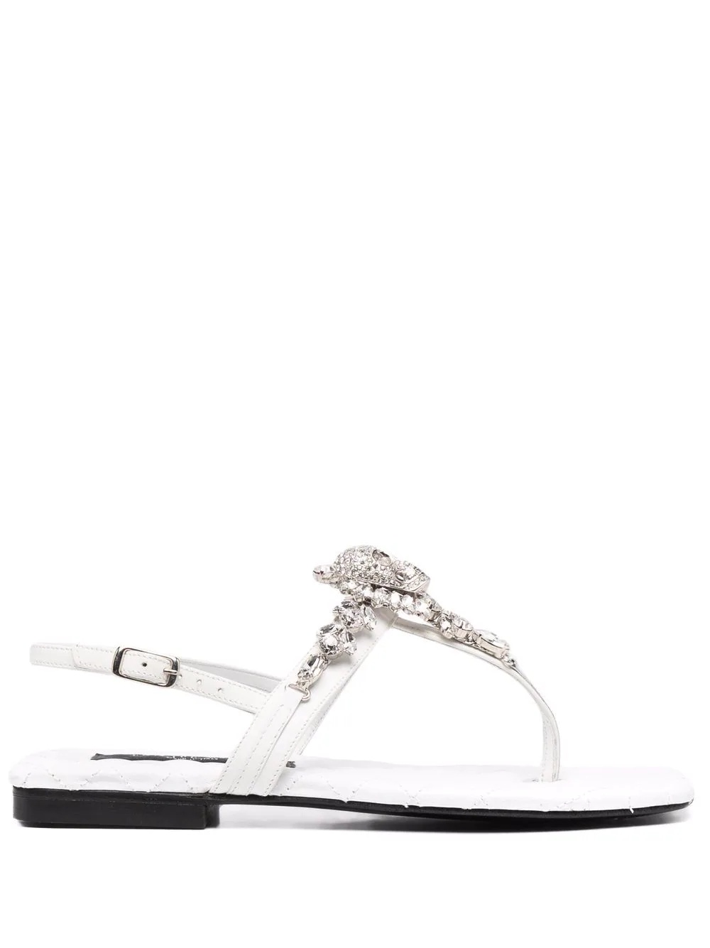 crystal-skull flat sandals - 1
