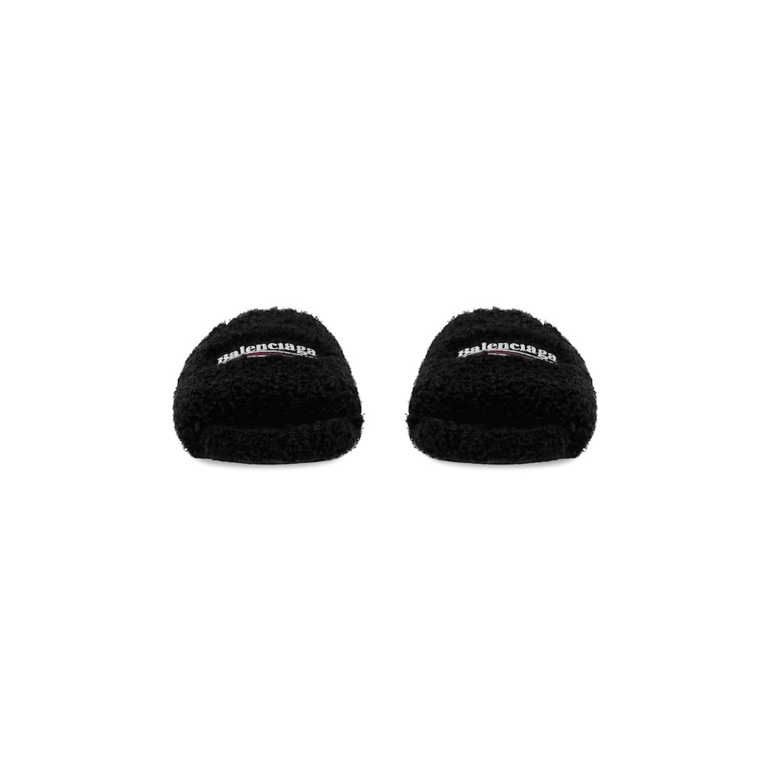 Men's Furry Slide Sandal in Black - 2