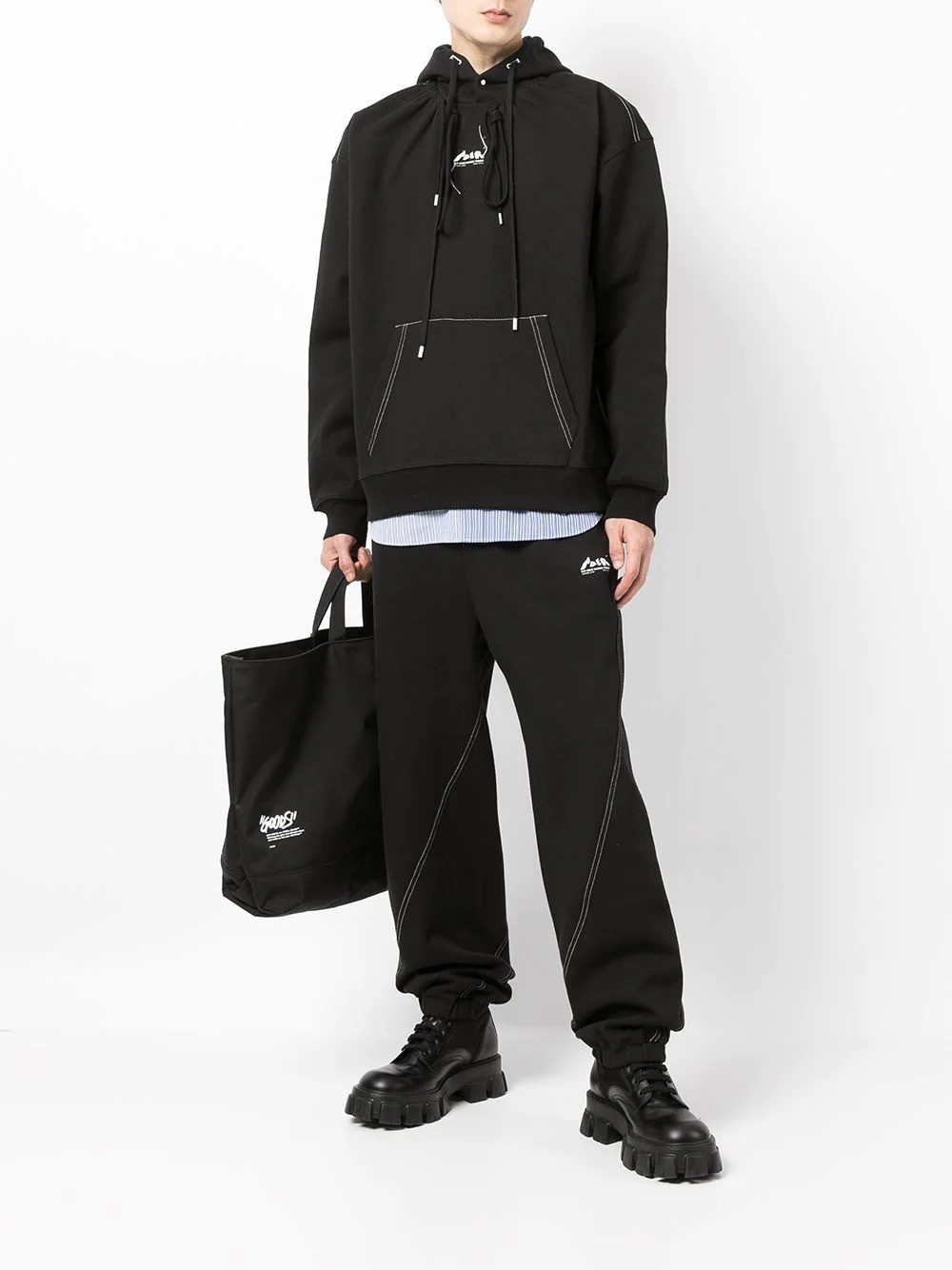 contrast-stitching track pants - 2