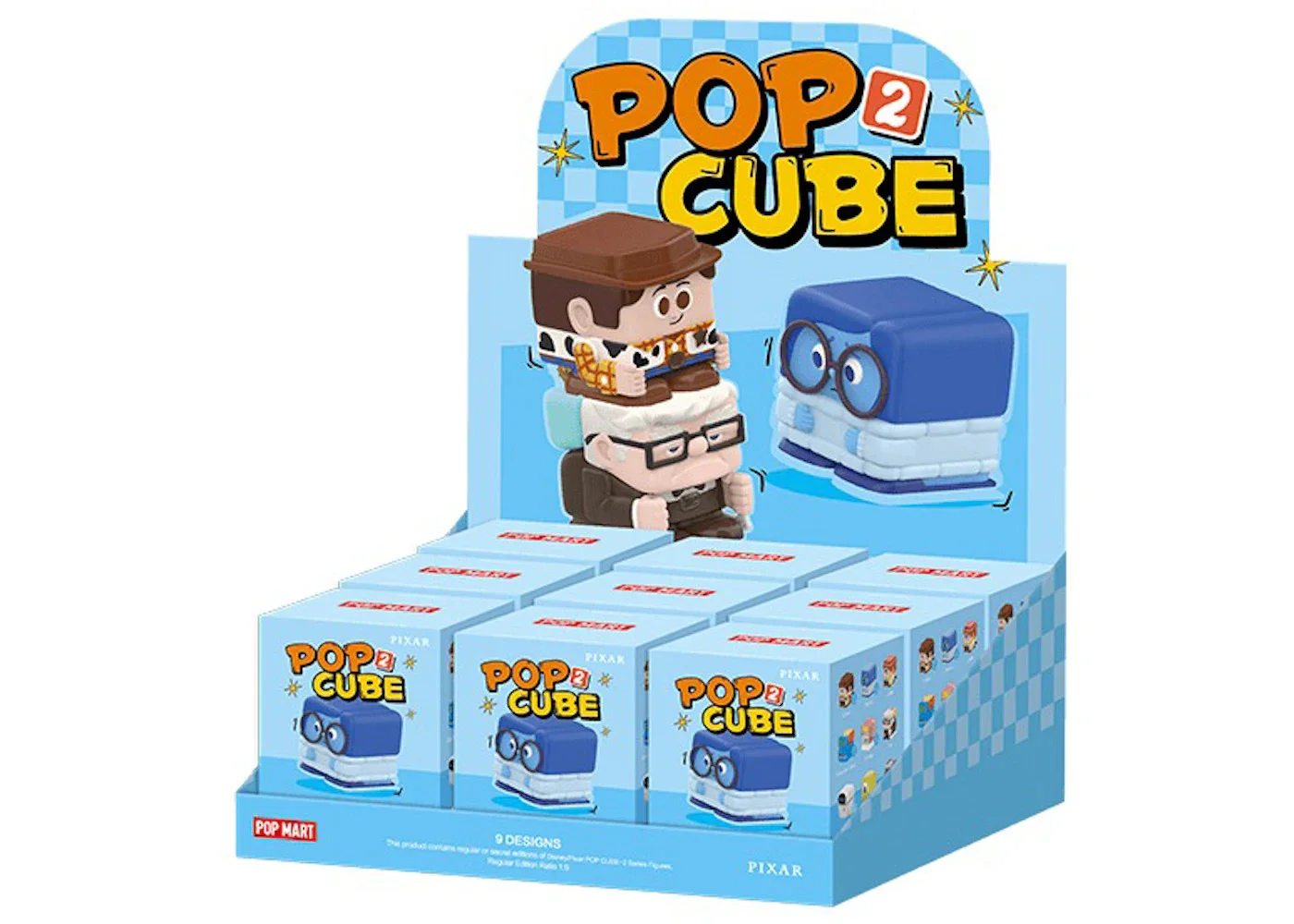 Pop Mart Disney Pixar Pop Cube-2 Series Figures Sealed Case (9 Blind Box) - 1