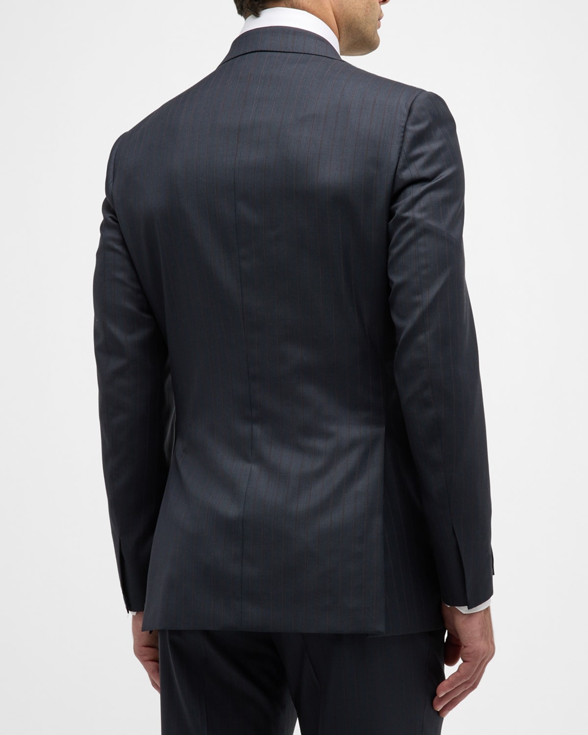 Men's Wool Pinstripe Suit - 5