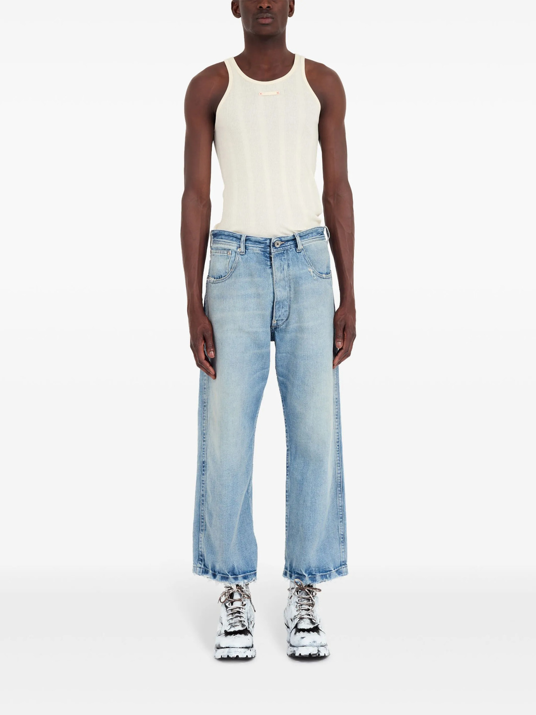 Ecru Denim Pocket Pants - 2