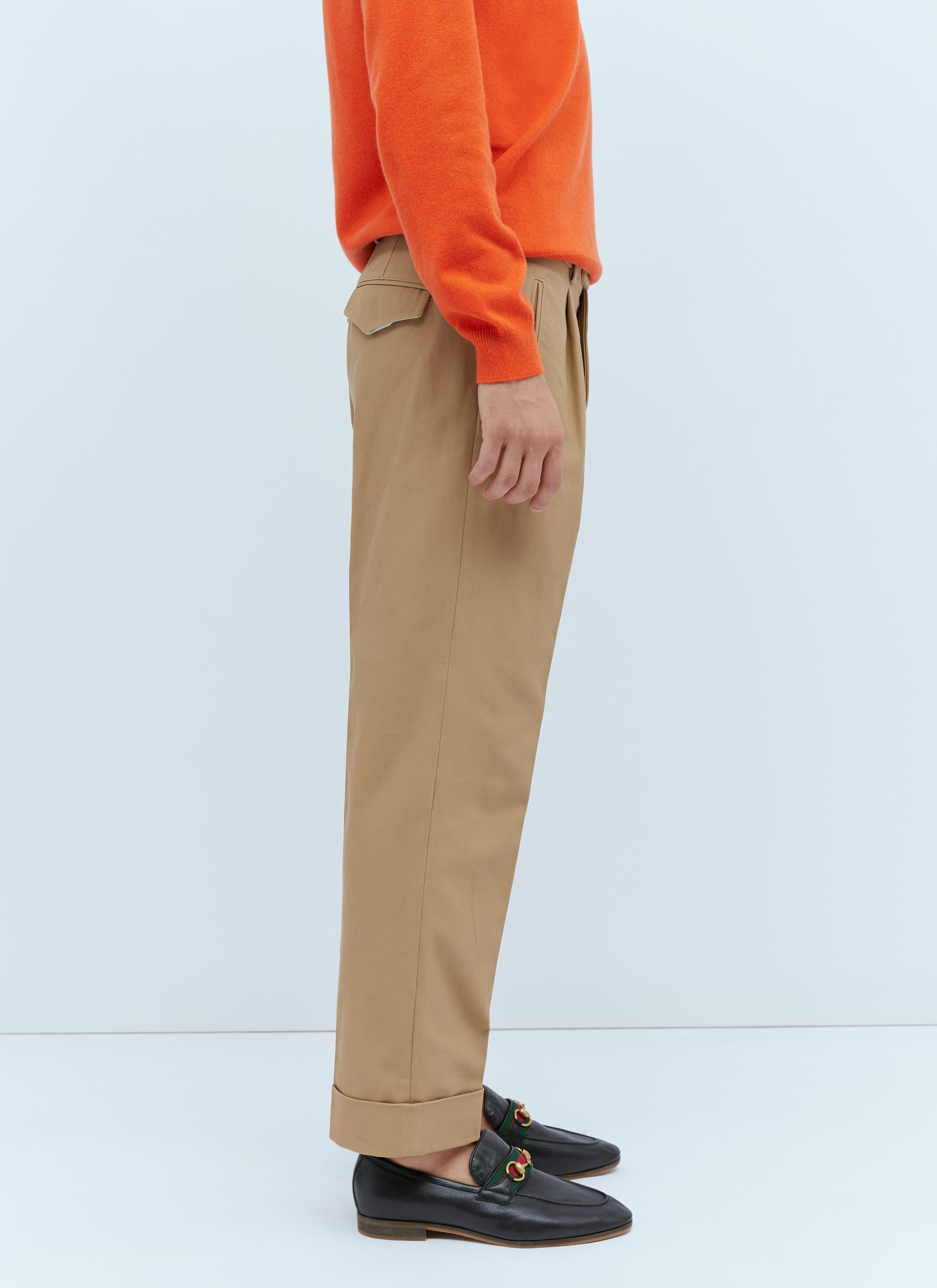 Gucci Men Cotton Gabardine Tailored Pants - 4