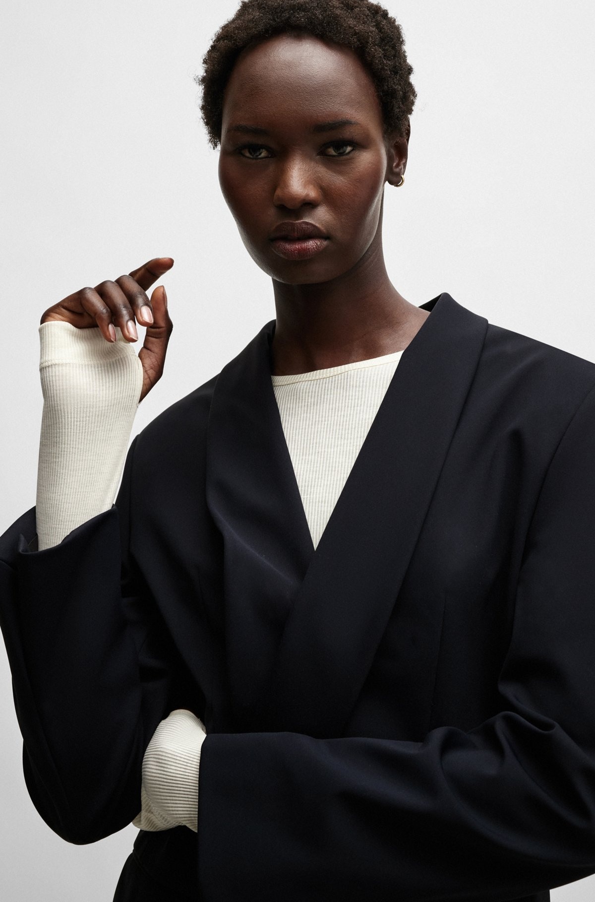 NAOMI X BOSS RIBBED LONG-SLEEVE TOP - 5