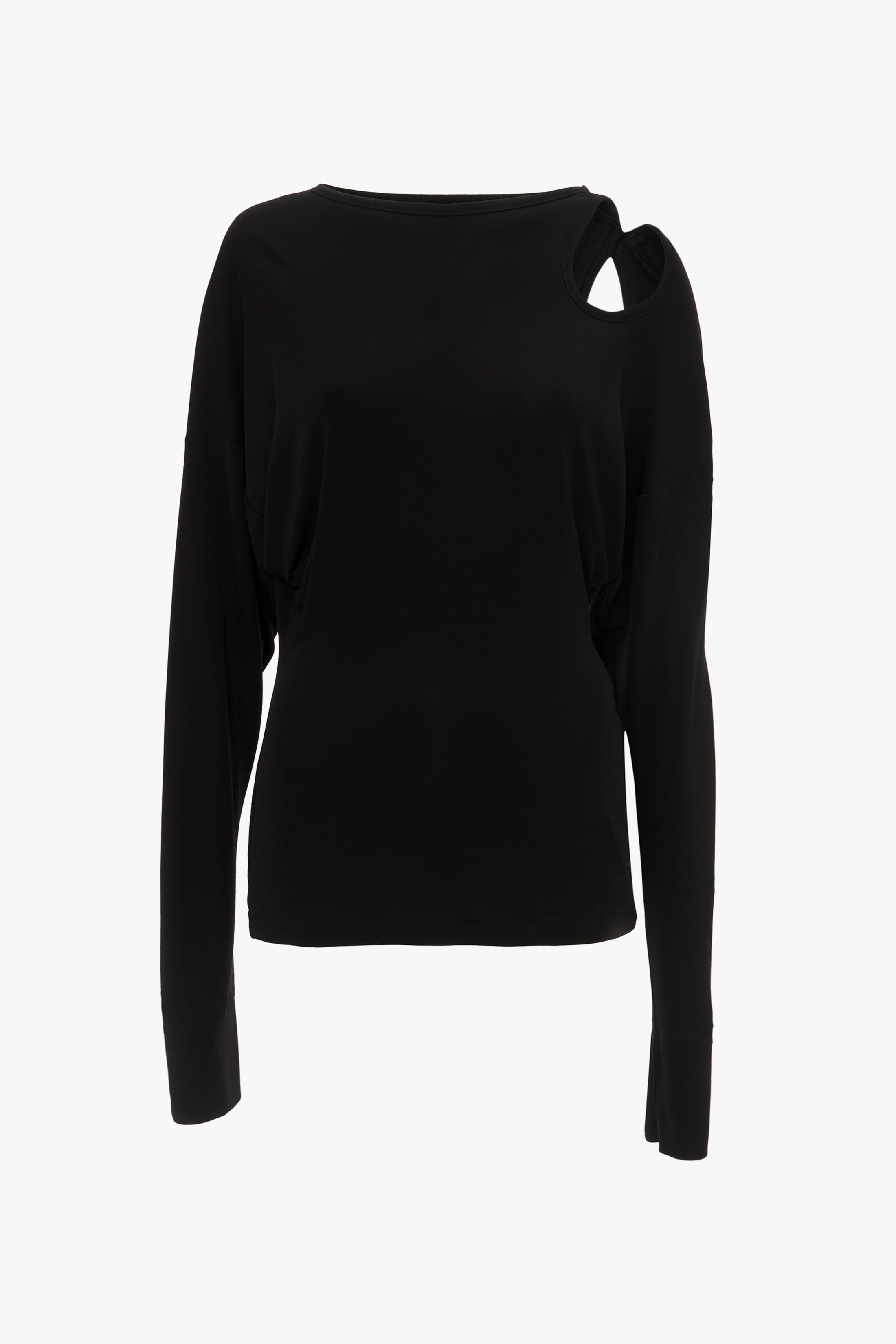 Twist Detail Jersey Top In Black - 1