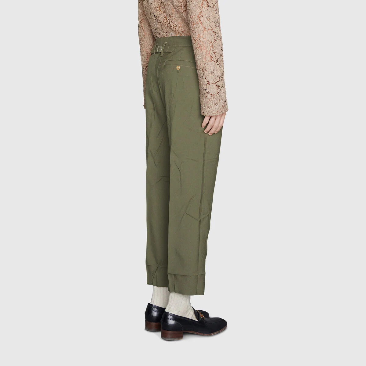 Gabardine wrinkle pant with Gucci logo - 4