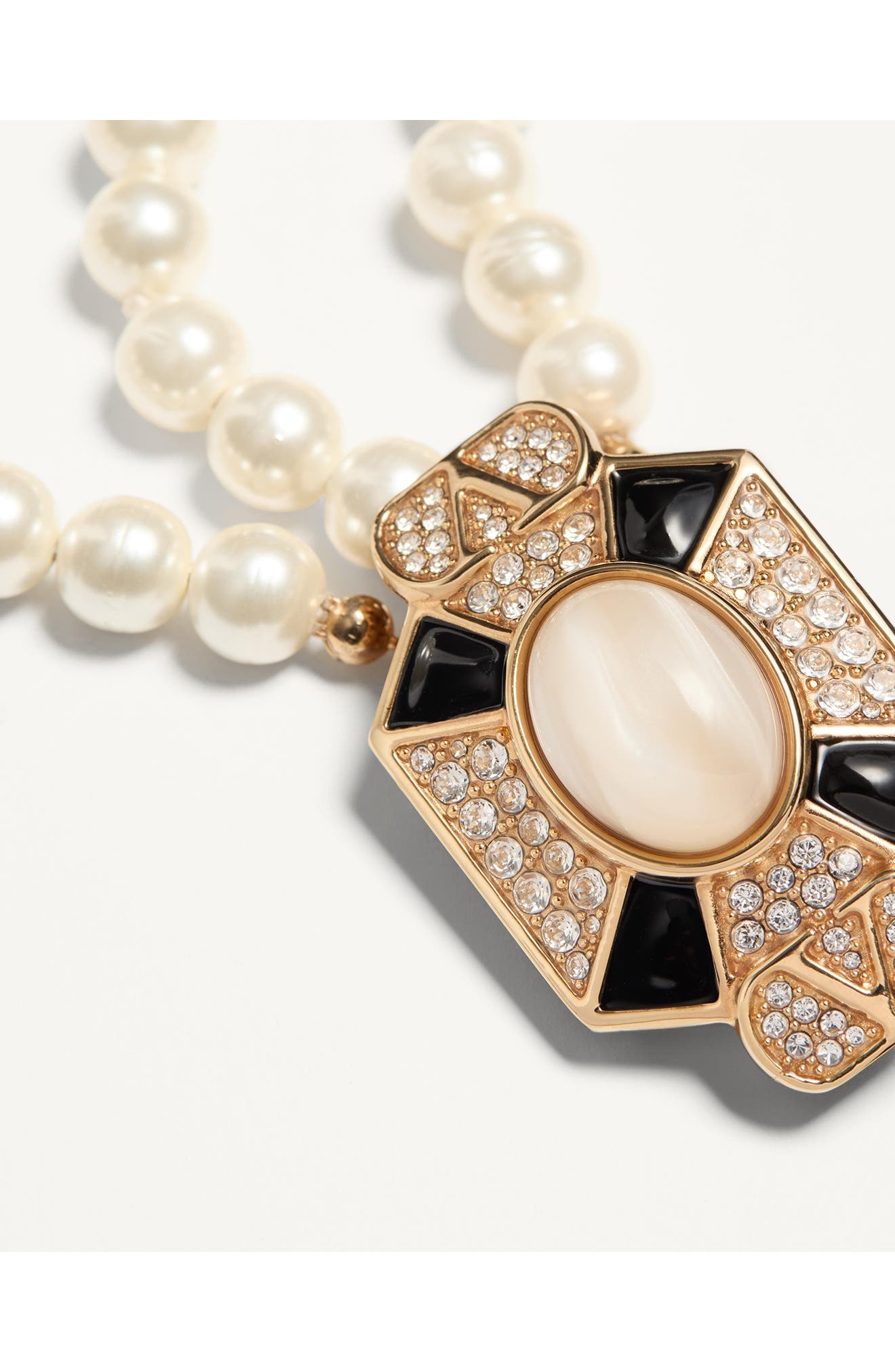 Valentino Garavani Family Layered Pendant Necklace in Black/Gold at Nordstrom - 3