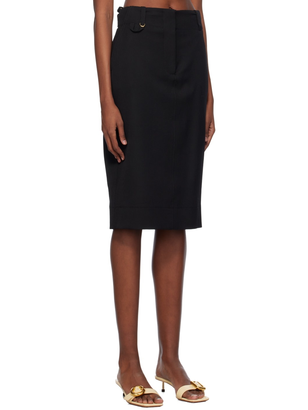 Black Les Sculptures 'La jupe midi Bari' Midi Skirt - 2