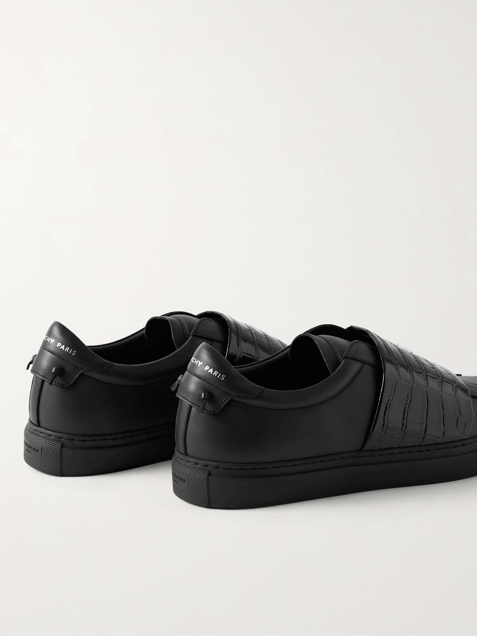 Urban Street Smooth and Croc-Effect Leather Slip-On Sneakers - 5